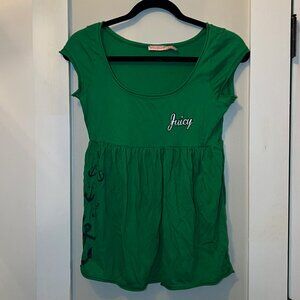 Original Juicy Couture Green Cap Sleeve Empire Waist Top